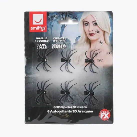 Smiffys Make-Up FX 3d Spider Stickers