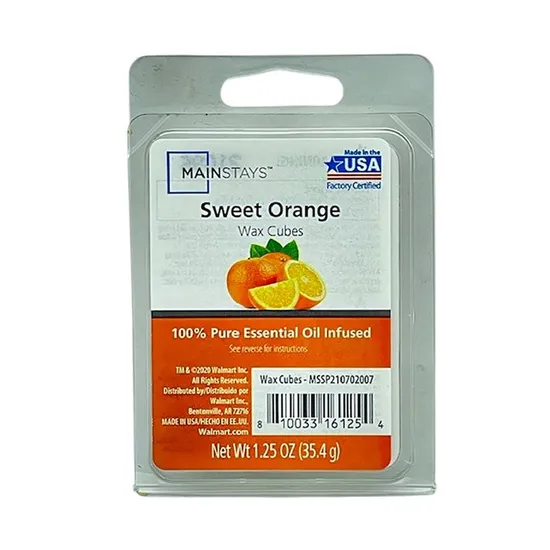 Mainstays Essential Oil Infused Wax Melt Cubes Sweet Orange