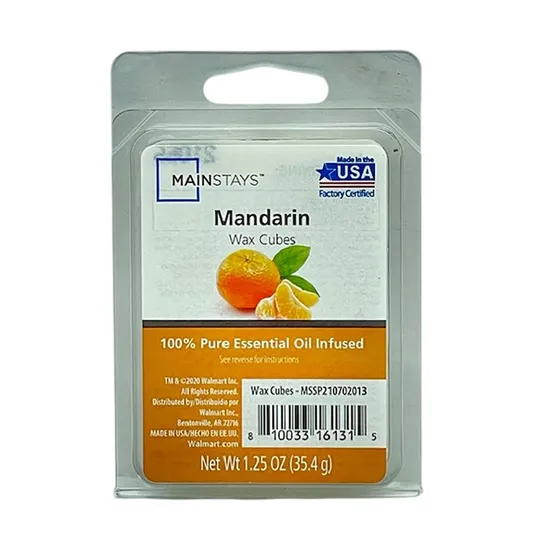Mainstays Essential Oil Infused Wax Melt Cubes Mandarin