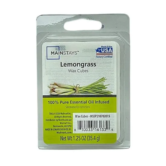 Mainstays Essential Oil Infused Wax Melt Cubes Lemongrass