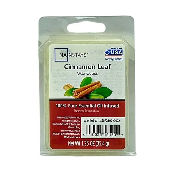 Mainstays Essential Oil Infused Wax Melt Cubes Cinnamon Leaf