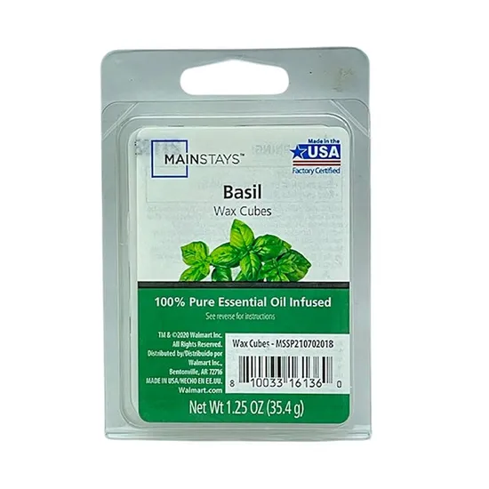 Mainstays Essential Oil Infused Wax Melt Cubes Basil