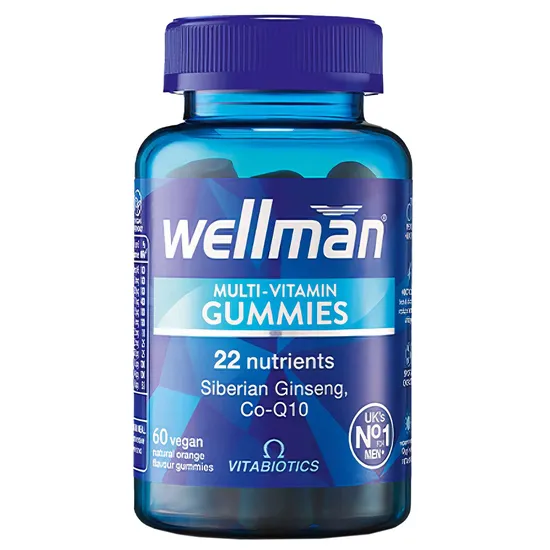 Vitabiotics Wellman Multi-Vitamin Natural Orange Flavour Vegan Gummies