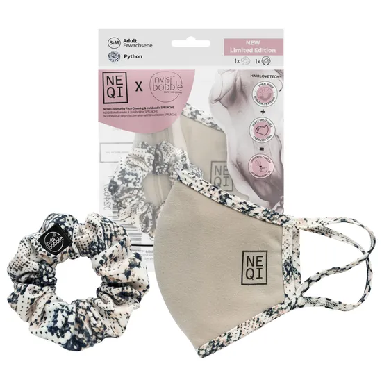 NEQI Invisibobble x NEQI Limited Edition Snake Print Face Mask & Sprunchie Bobble