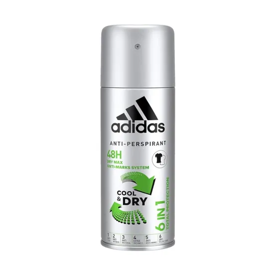 Adidas 6-in-1 Men Cool & Dry Anti Perspirant Spray 48h Dry Max Total Protection