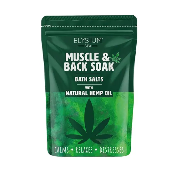 Elysium Spa Muscle & Back Soak Bath Salts With Natural Hemp Oil