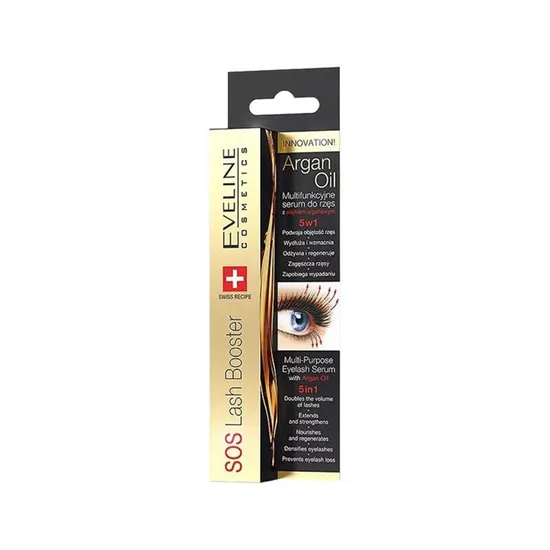 Eveline SOS Lash Booster 5 In 1 Multi Purpose Argan Oil Eyelash Serum