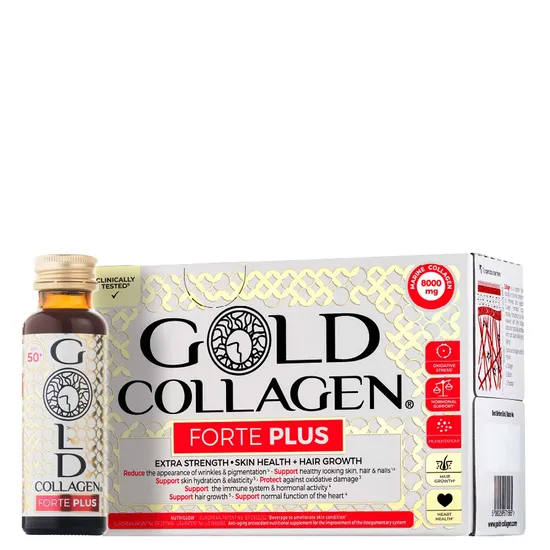 Gold Collagen Forte Plus Extra Strength, Skin Health & Hair Growth Liquid Supplement For 50+