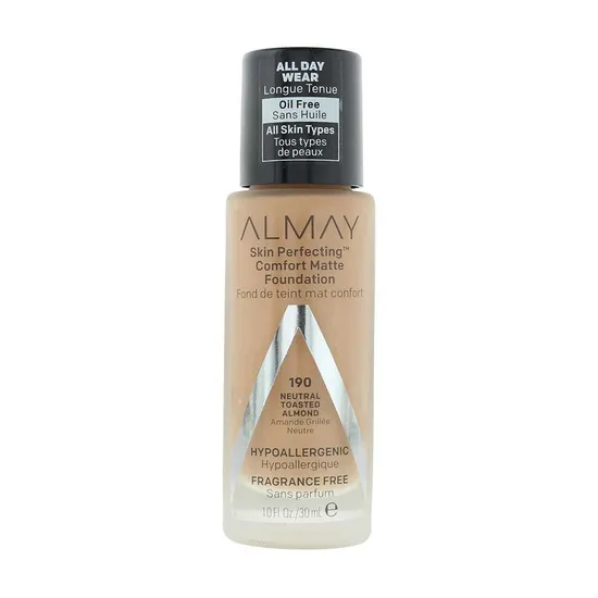 Almay Skin Perfecting Comfort Matte Foundation 190 Neutral Toasted Almond