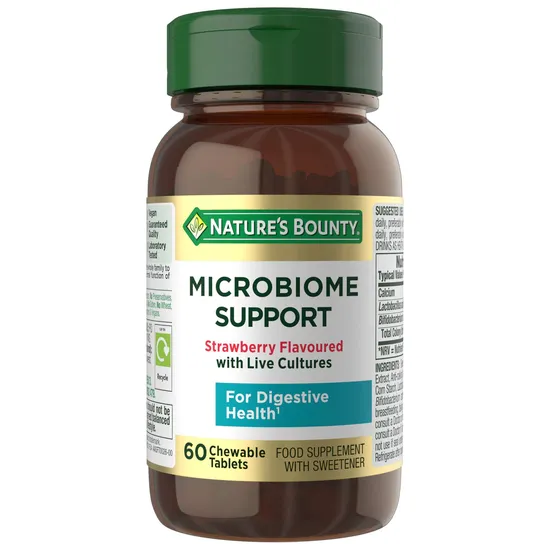 Nature's Bounty Microbiome Support Strawberry Flavoured Chewable Tablets