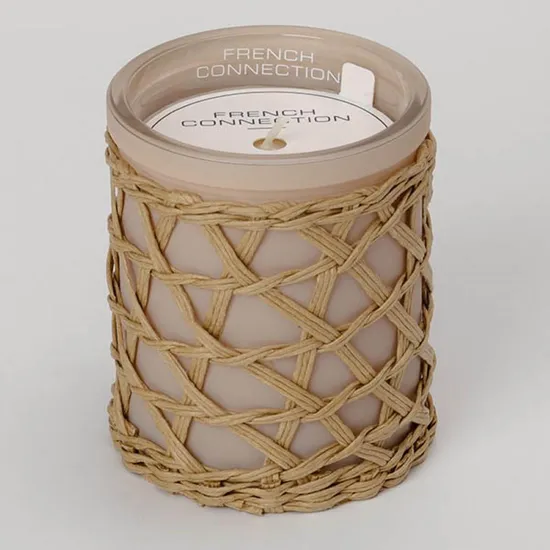 French Connection Woven Detail Stone Bergamot & Jasmine Candle