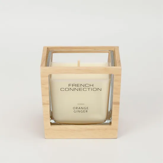 French Connection Wooden Collection Orange Ginger Candle