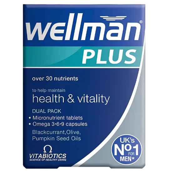 Vitabiotics Wellman Plus Dual Pack Omega 3-6- Capsules & Micronutrient Tablets