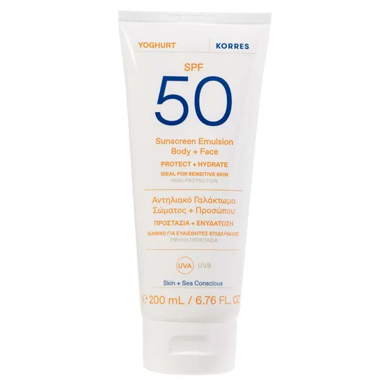 Korres Yogurt Sunscreen Emulsion Body + Face SPF 50