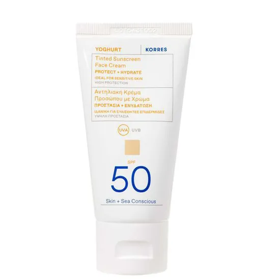 Korres Yoghurt Tinted Sunscreen Face Cream SPF 50