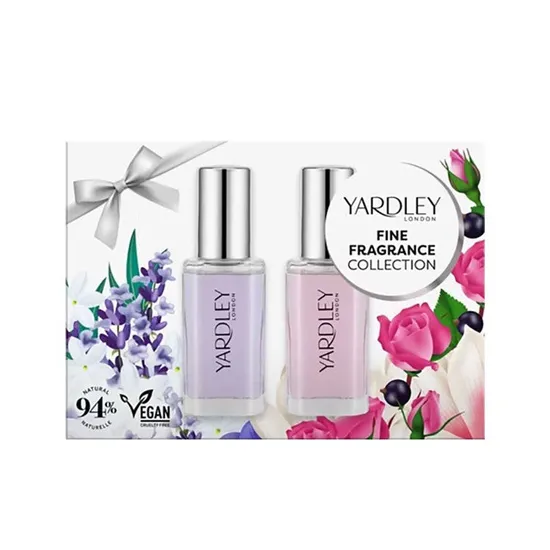 Yardley Fine Fragrance Collection Gift Set 10ml English Lavender Eau De Toilette + 10ml English Rose Eau De Toilette