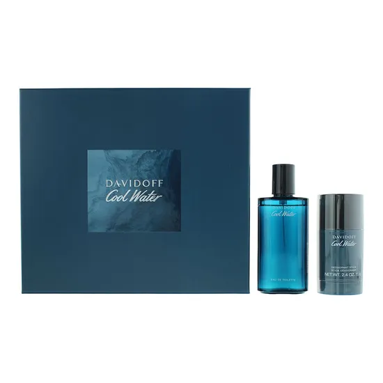 Davidoff Cool Water Eau De Toilette 75ml + Deodorant Stick 70g Gift Set