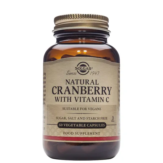 Solgar Natural Cranberry With Vitamin C Vegetable Capsules