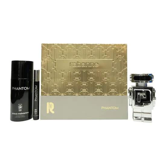 Paco Rabanne Phantom Gift Set 50ml Eau De Toilette + 10ml Eau De Toilette + 150ml Deodorant Spray