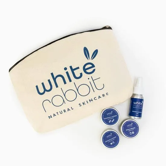 White Rabbit Skin Care Travel Kit Skin Care Minis Rosehip & Camellia / Comfort Cleansing Balm / No Cosmetic Bag
