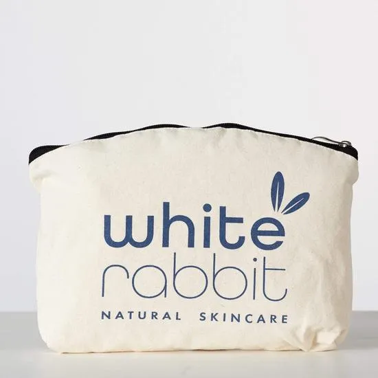 White Rabbit Skin Care Organic Cotton Cosmetic Makeup Bag