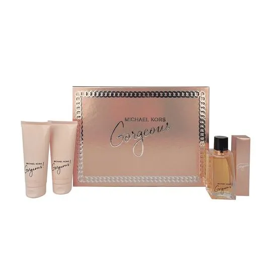 Michael Kors Gorgeous! Gift Set 100ml Eau De Parfum + 100ml Body Lotion + 100ml Shower Gel + 10ml Eau De Parfum