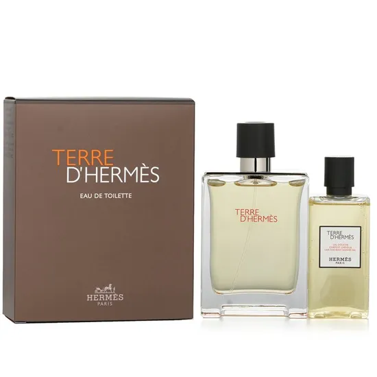 Hermès Terre D'Hermes Eau De Toilette Men's Gift Set Spray 100ml With Shower Gel 80ml