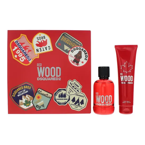 Dsquared2 Red Wood Gift Set 100ml Eau De Toilette + 150ml Body Lotion