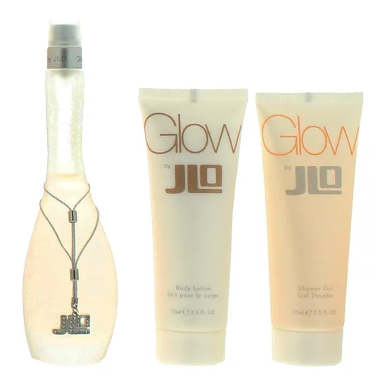 Jennifer Lopez Glow Gift Set 50ml Eau De Toilette + 75ml Shower Gel + 75ml Body Lotion