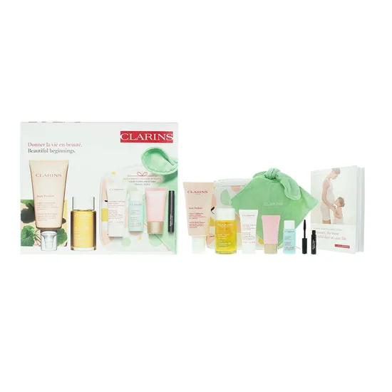 Clarins Beautiful Beginnings Gift Set 175ml Stretch Mark Expert + 30ml Exfoliating Body Scrub + 15ml Multi-Active Day Cream