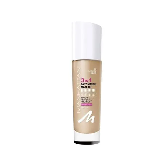 Manhattan Cosmetics 3-in-1 Easy Match Nude Finish Foundation 39 Natural Beige