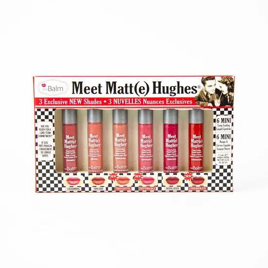 theBalm Meet Matte Hughes 6 Mini Long Lasting Liquid Lipsticks Kit Volume. 14