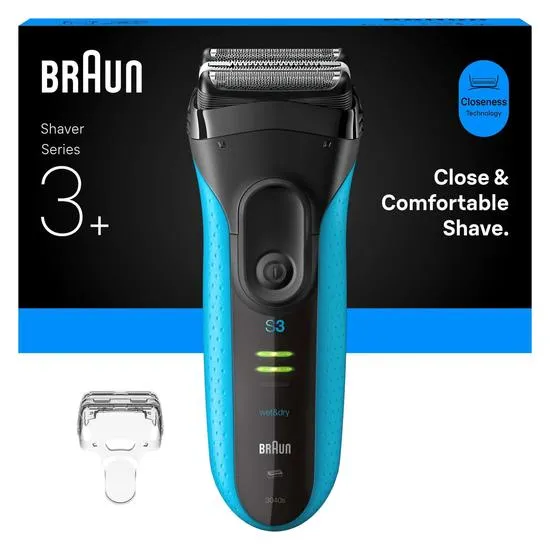 Braun Series 3+ 3040s Blue Electric Shaver