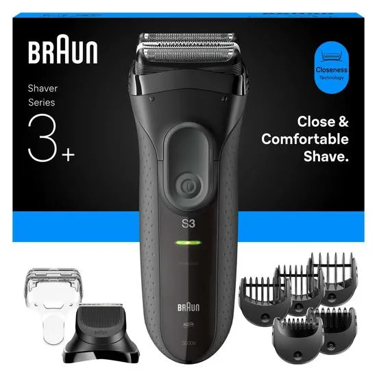 Braun Series 3+ 3000BT Grey Electric Shaver