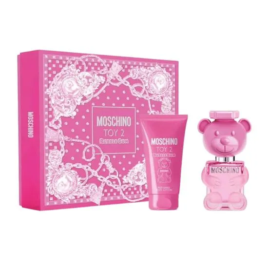 Moschino Toy 2 Bubble Gum Eau De Toilette Women's Gift Set Spray With Body Lotion