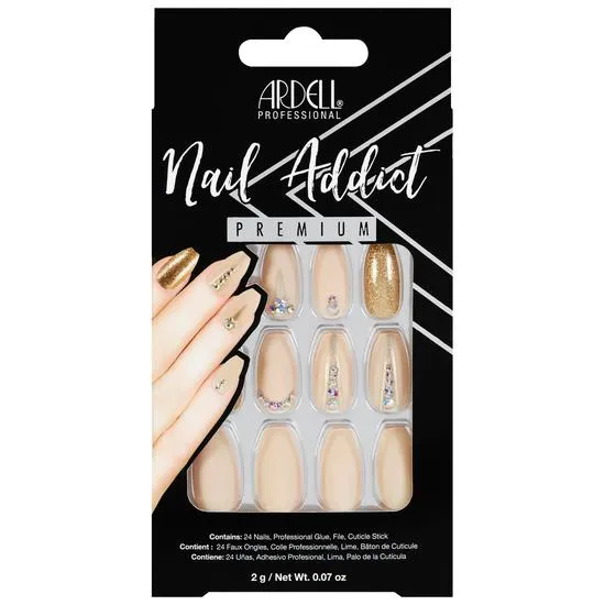 Ardell Nail Addict Premium Nails Nude Jewelled
