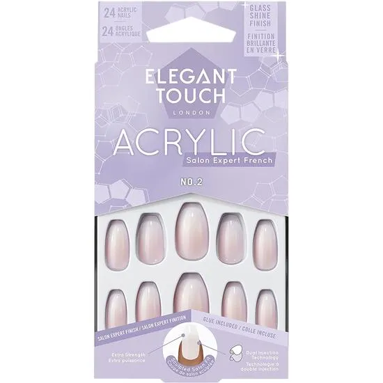 Elegant Touch Acrylic French Coffin False Nails