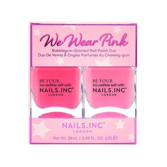 Nails Inc We Wear Pink Bubblegum Scented Nail Polish Duo