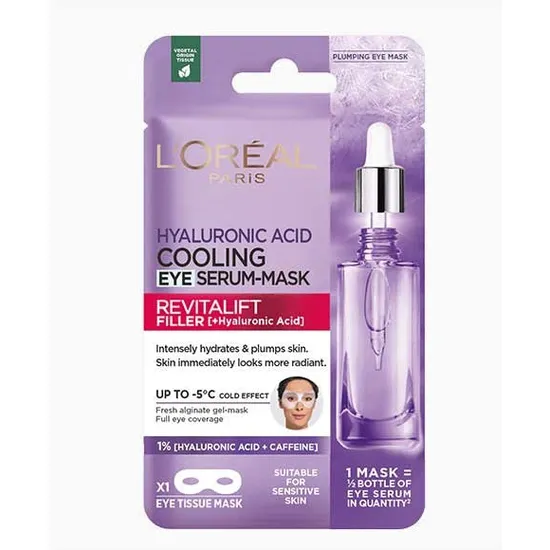 L'Oreal Paris Revitalift Filler Hyaluronic Acid Cooling Eye Serum Mask