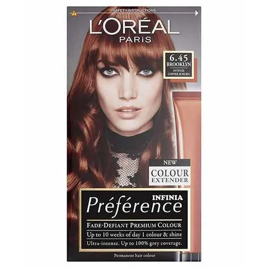 L'Oreal Paris Preference Infinia Permanent Colour 6.45 Brooklyn Intense Copper Auburn