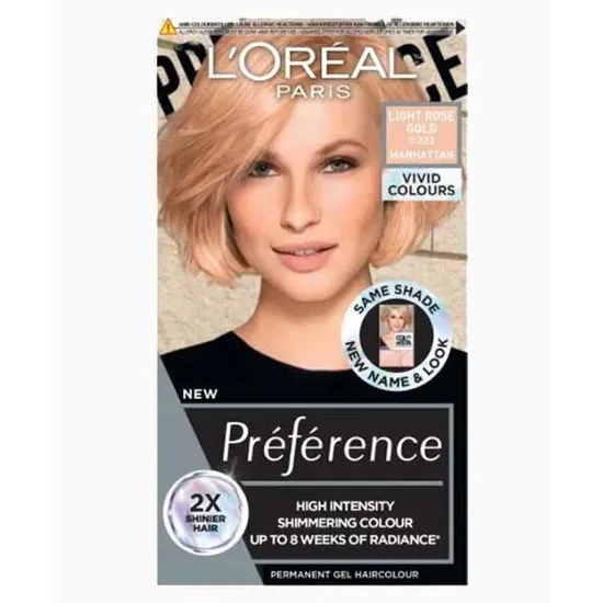 L'Oreal Paris Preference High Intensity Permanent Gel Hair Colour Light Rose Gold