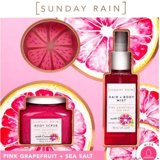 Sunday Rain Pink Grapefruit & Sea Salt Trio