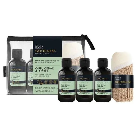 Baylis & Harding Goodness Oud, Cedar & Amber Essentials Gift Set