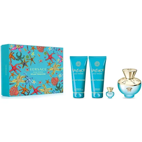 Versace Dylan Turquoise Set Eau De Toilette + Bl100+ sg100+mini