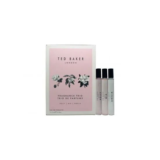 Ted Baker Trio Gift Set 15ml Mia Eau De Toilette + 15ml Polly Eau De Toilette + 15ml Eau De Toilette Amelia