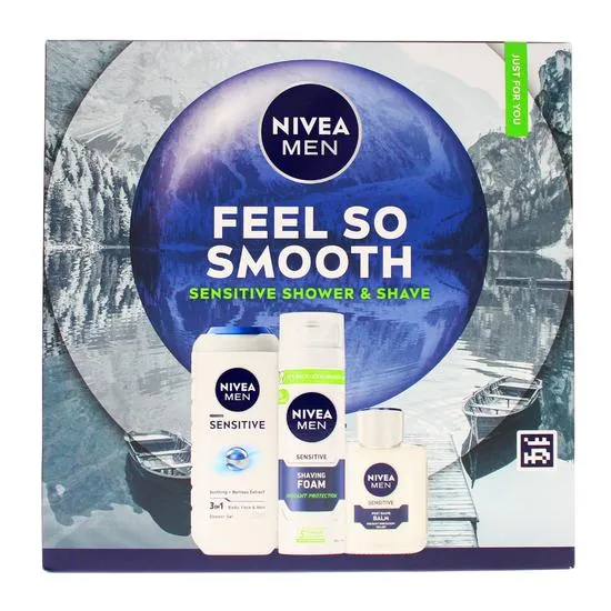 Nivea Men Feel So Smooth Sensitive Shower & Shave 3pc Gift Set