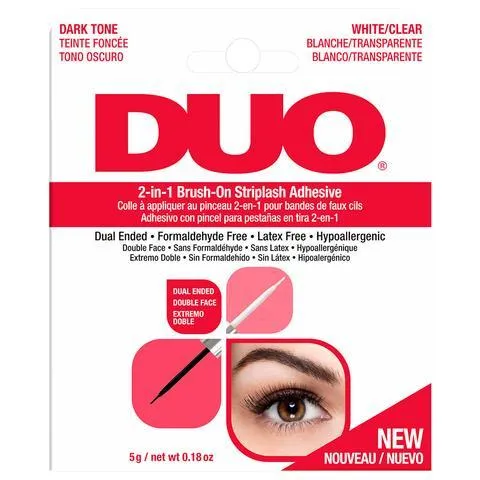 DUO 2-in-1 Brush-on Strip Lash Adhesive White/Clear + Dark Tone