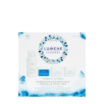 Lumene Nordic Hydra Gift Set 50ml Oat Milk Oil Cleanser + 15ml Gel Mask + 15ml Moisturiser + 15ml Overnight Cream