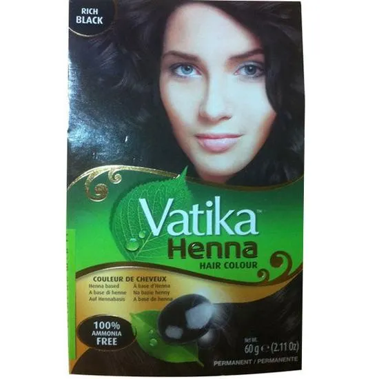 Dabur Vatika Rich Black Henna Hair Colour Powder NO AMMONIA