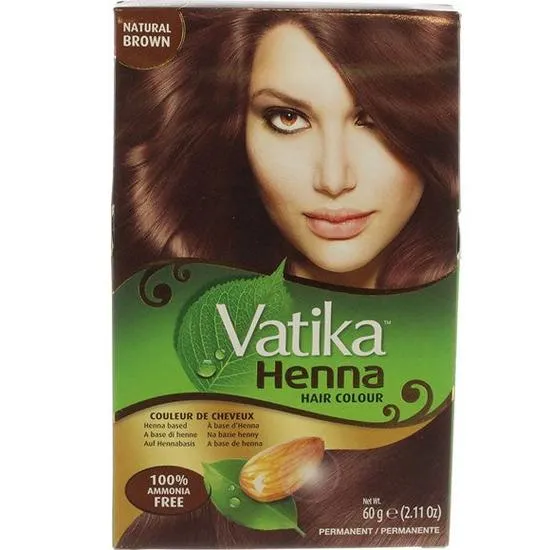 Dabur Vatika Natural Brown Henna Hair Colour Powder NO AMMONIA
